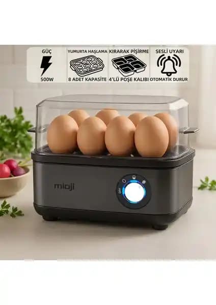 Mioji Mio EG8 500W LED Işıklı Sesli Uyarı Yumurtalık Modern ve Pratik Mutfak Cihazı
